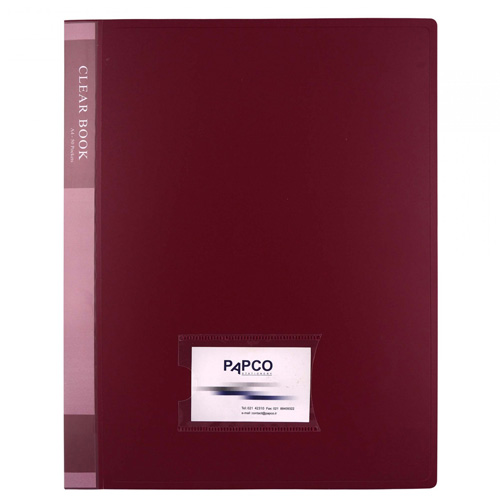 Papco-Clear-Book-A4-50 کلیر بوک 50 برگ قفل فلزی پاپکو Papco Clear Book A4-50