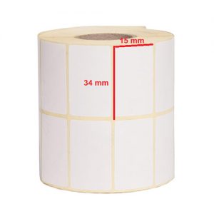 لیبل کاغذی سه ردیفه رول 6000 عددی Paper Label 15*34 Three Column