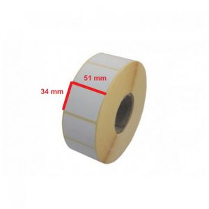 لیبل کاغذی تک ردیفه رول 1500 عددی Paper Label 34*51 One Column